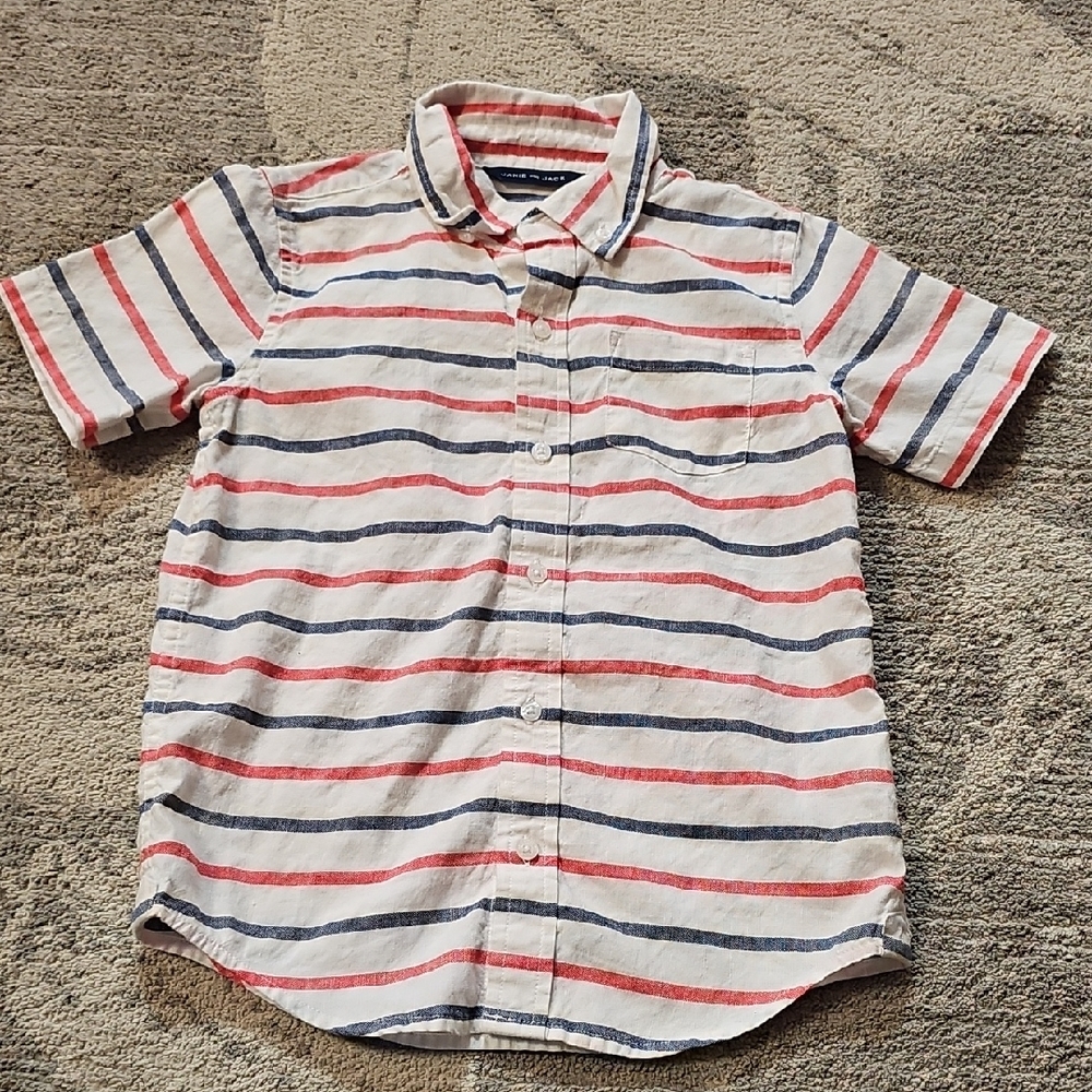 Striped Kids Shirt - Red, Blue, and White